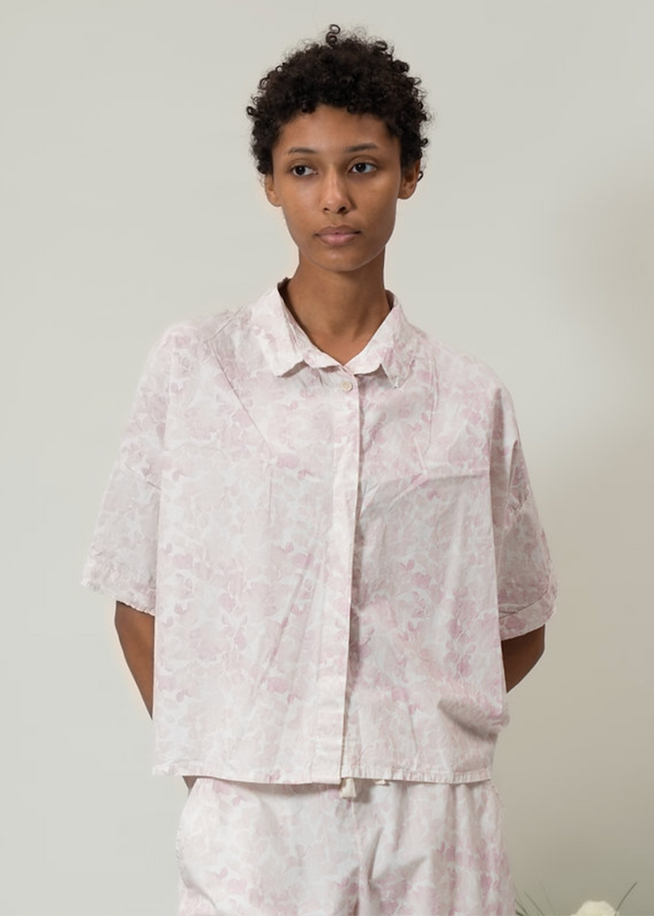 Aequamente | Printed Cotton Shirt | Pink Flowers