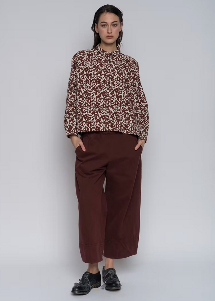 Aequamente | Shirt in Brown Floral