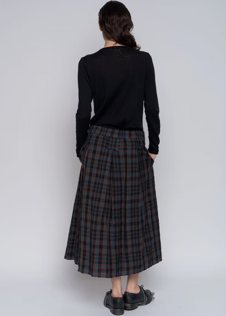 Aequamente | Skirt in Navy Plaid