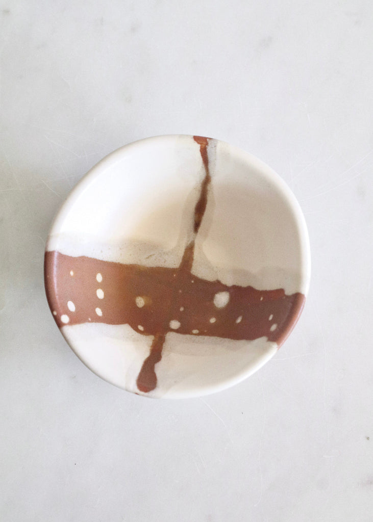 Alex Marshall Studios | 4" Round Bowl | Sienna on Matte White