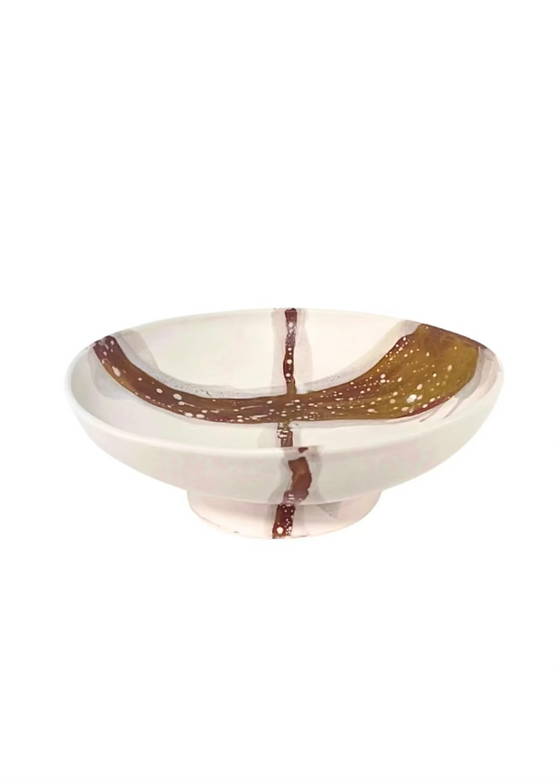Alex Marshall Studios | Medium Footed Bowl | Sienna on Matte White