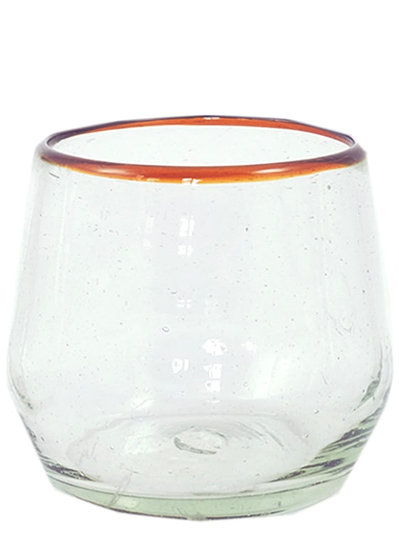 Amber Rim Roly Wine Glass