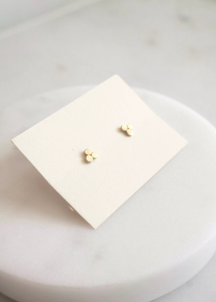Ananda Khalsa | 22k Dot Trio Charm Stud Earring