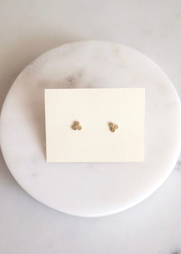 Ananda Khalsa | 22k Dot Trio Charm Stud Earring