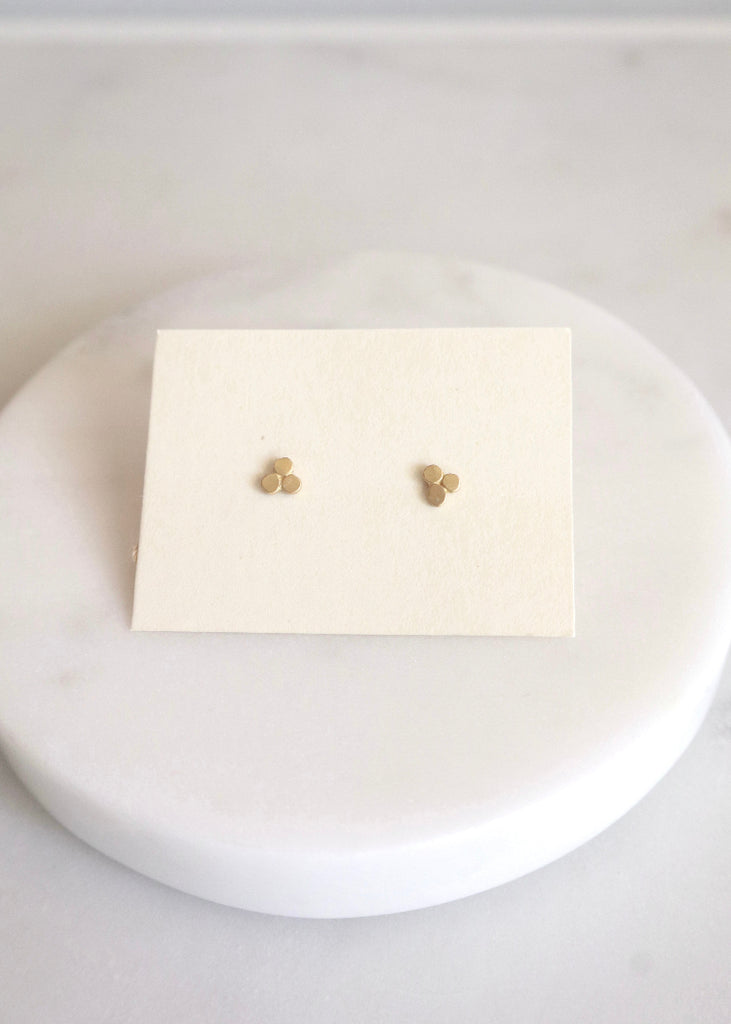 Ananda Khalsa | 22k Dot Trio Charm Stud Earring
