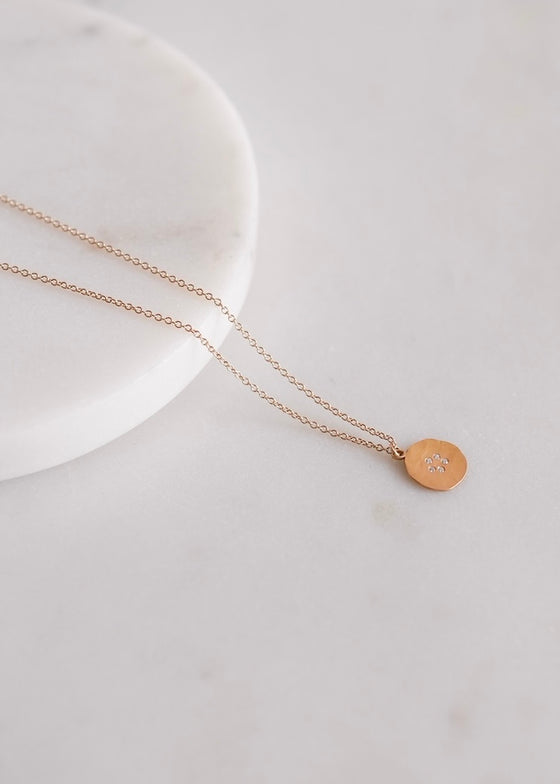 Ananda Khalsa | 22k Small Diamond Circle Necklace