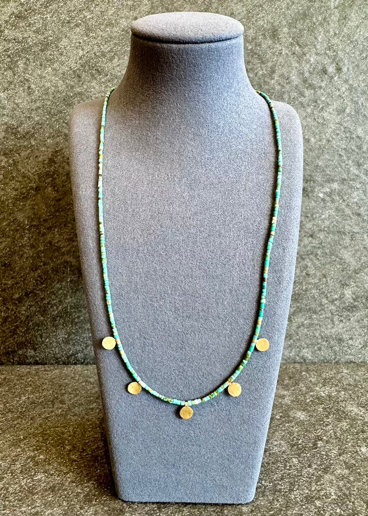 Ananda Khalsa | Beaded Green Turquoise Necklace