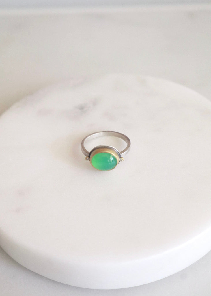 Ananda Khalsa | Chrysoprase Cabachon Ring