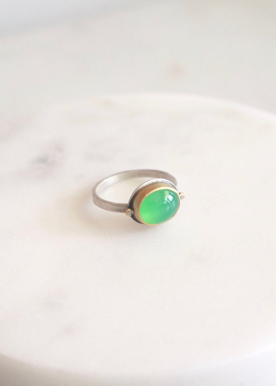 Ananda Khalsa | Chrysoprase Cabachon Ring