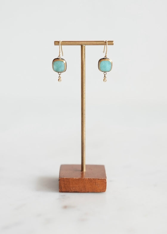 Ananda Khalsa | Chyrsocholla Druzy Earring