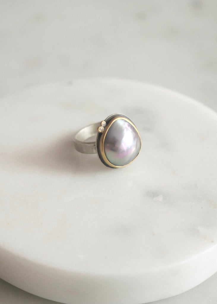 Ananda Khalsa | Gray Mabe Pearl Ring