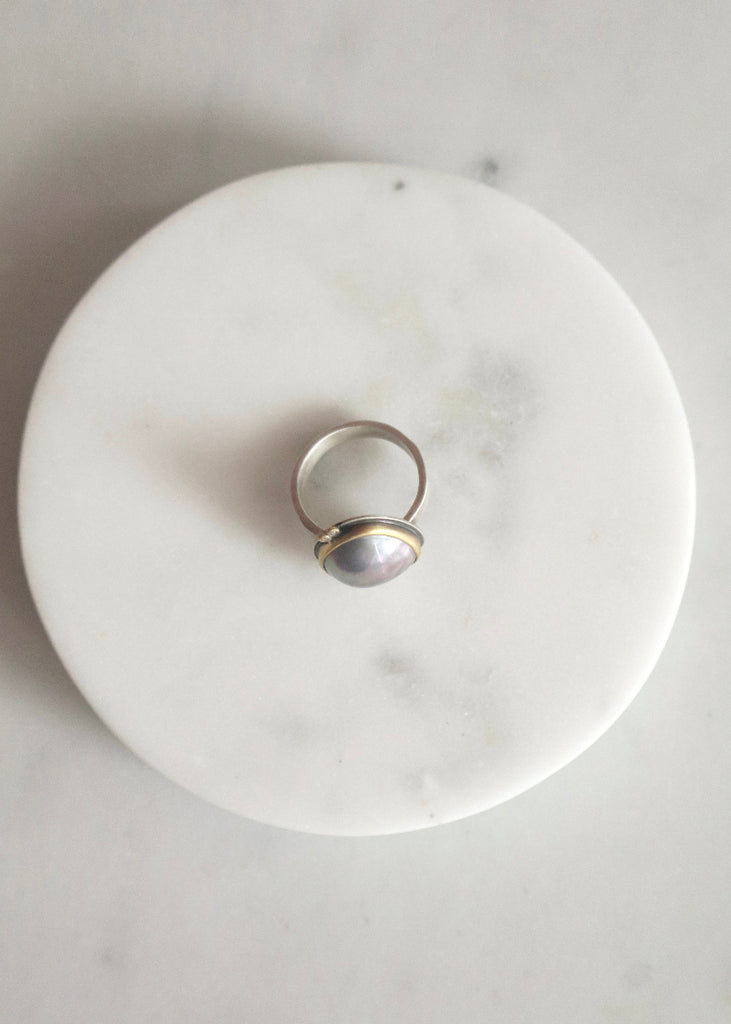 Ananda Khalsa | Gray Mabe Pearl Ring