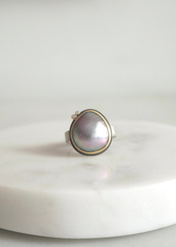 Ananda Khalsa | Gray Mabe Pearl Ring