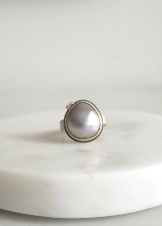 Ananda Khalsa | Gray Mabe Pearl Ring