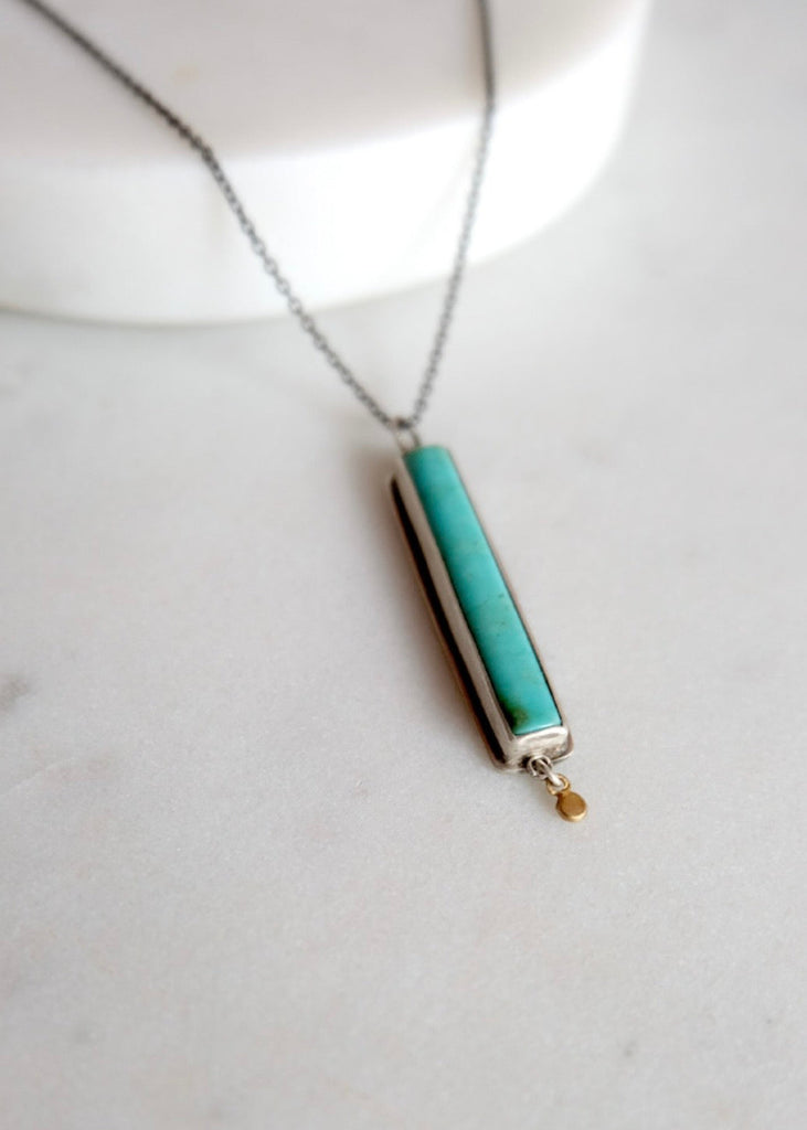 Ananda Khalsa | Long Turquoise Bar Necklace