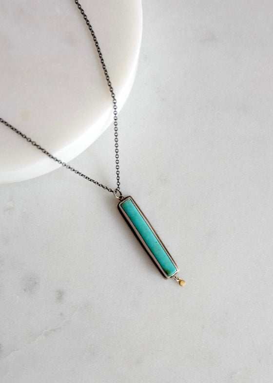 Ananda Khalsa | Long Turquoise Bar Necklace