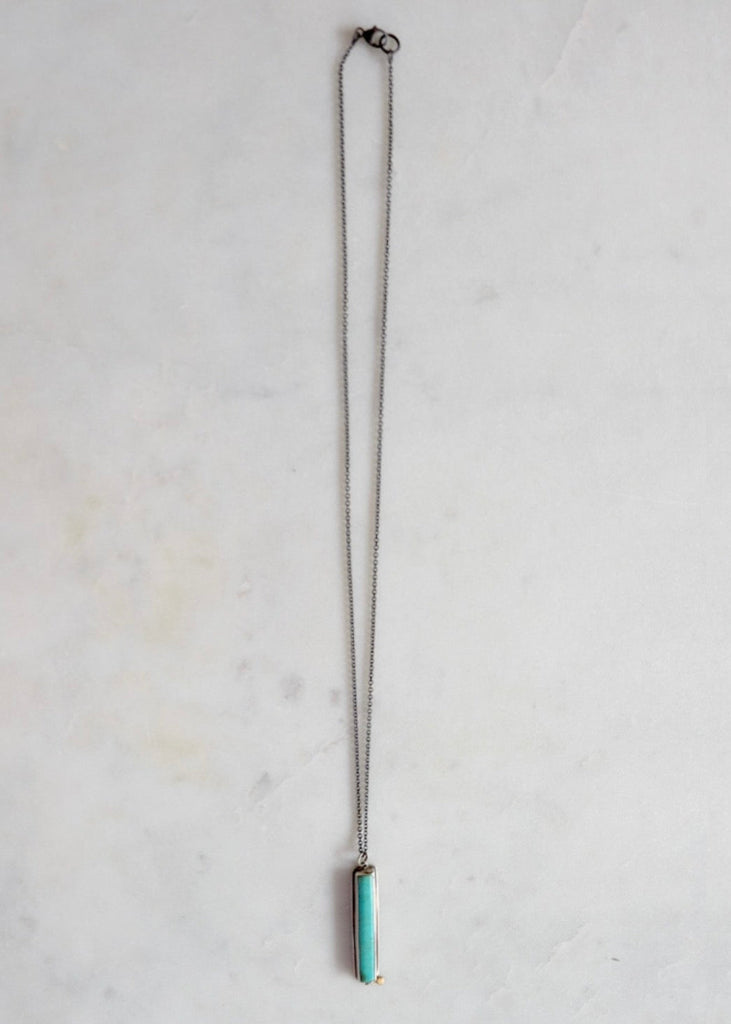 Ananda Khalsa | Long Turquoise Bar Necklace