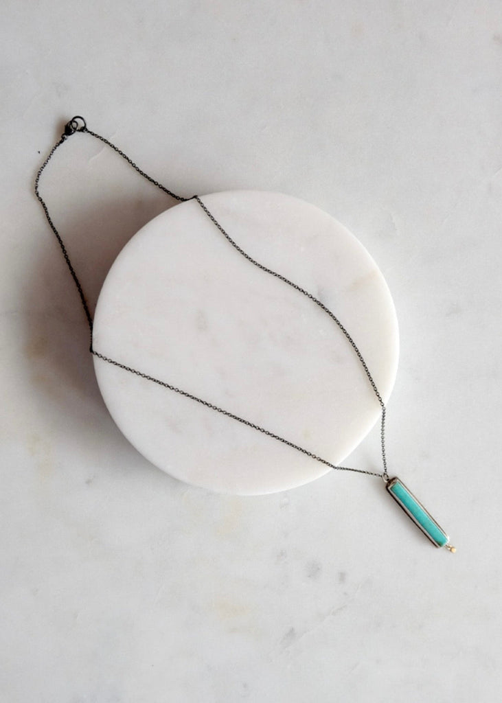 Ananda Khalsa | Long Turquoise Bar Necklace