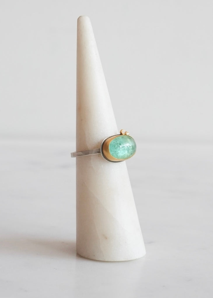 Ananda Khalsa | Oval Tourmaline Cabachon Ring