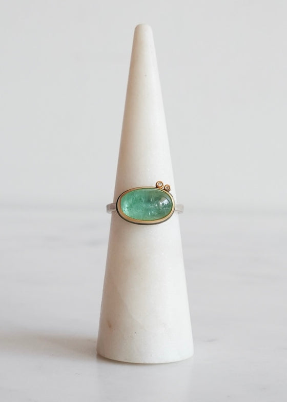 Ananda Khalsa | Oval Tourmaline Cabachon Ring