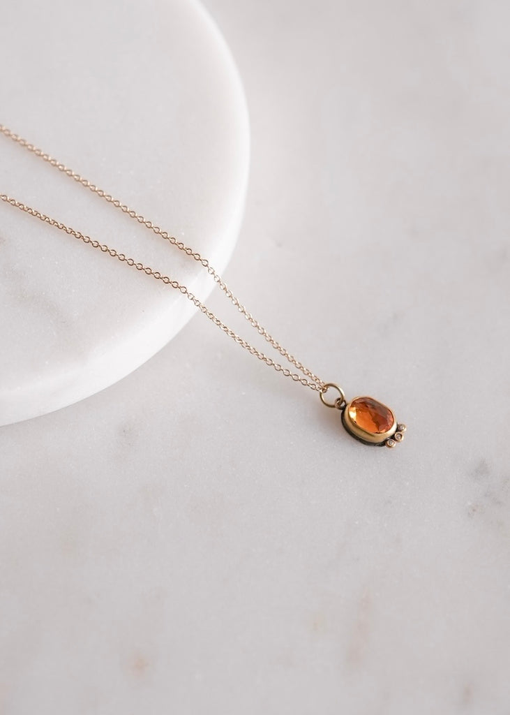 Ananda Khalsa | Rosecut Citrine Oval Necklace