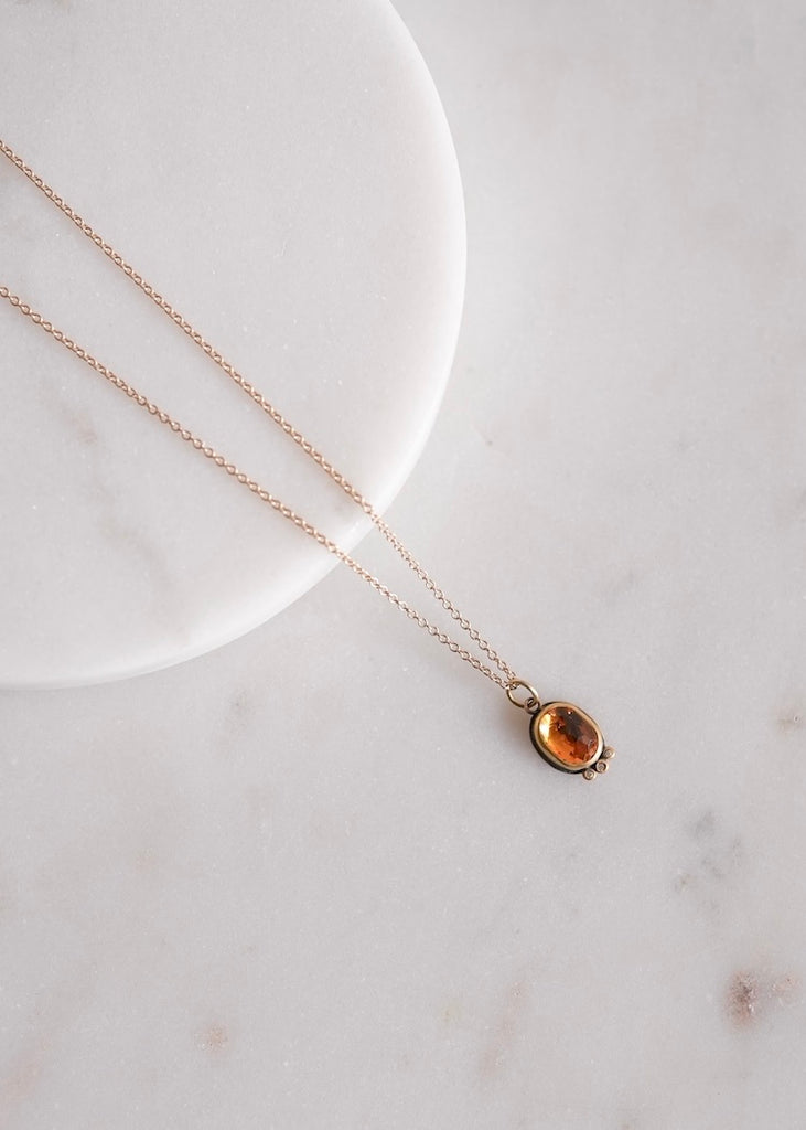 Ananda Khalsa | Rosecut Citrine Oval Necklace