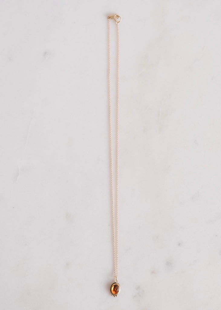 Ananda Khalsa | Rosecut Citrine Oval Necklace
