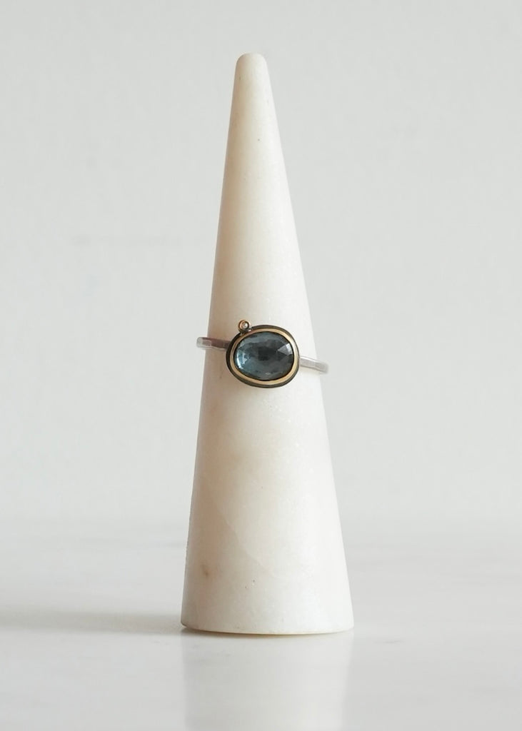 Ananda Khalsa | Rosecut London Blue Topaz Ring