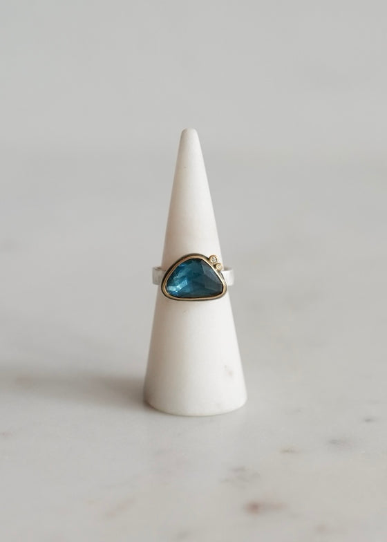 Ananda Khalsa | Rosecut London Blue Topaz Ring