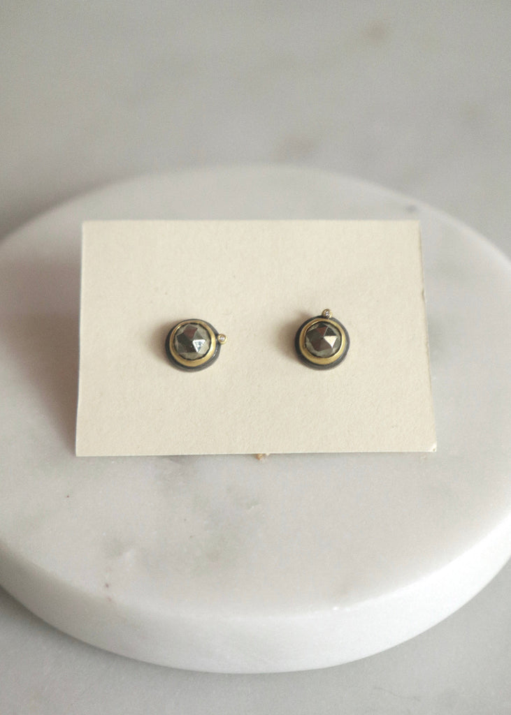 Ananda Khalsa | Rosecut Pyrite Stud Earring