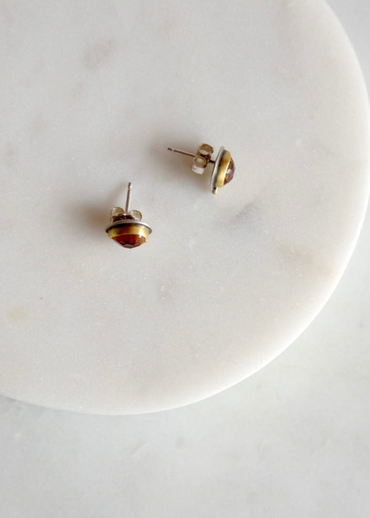 Ananda Khalsa | Rosecut Teardrop Citrine Stud Earring