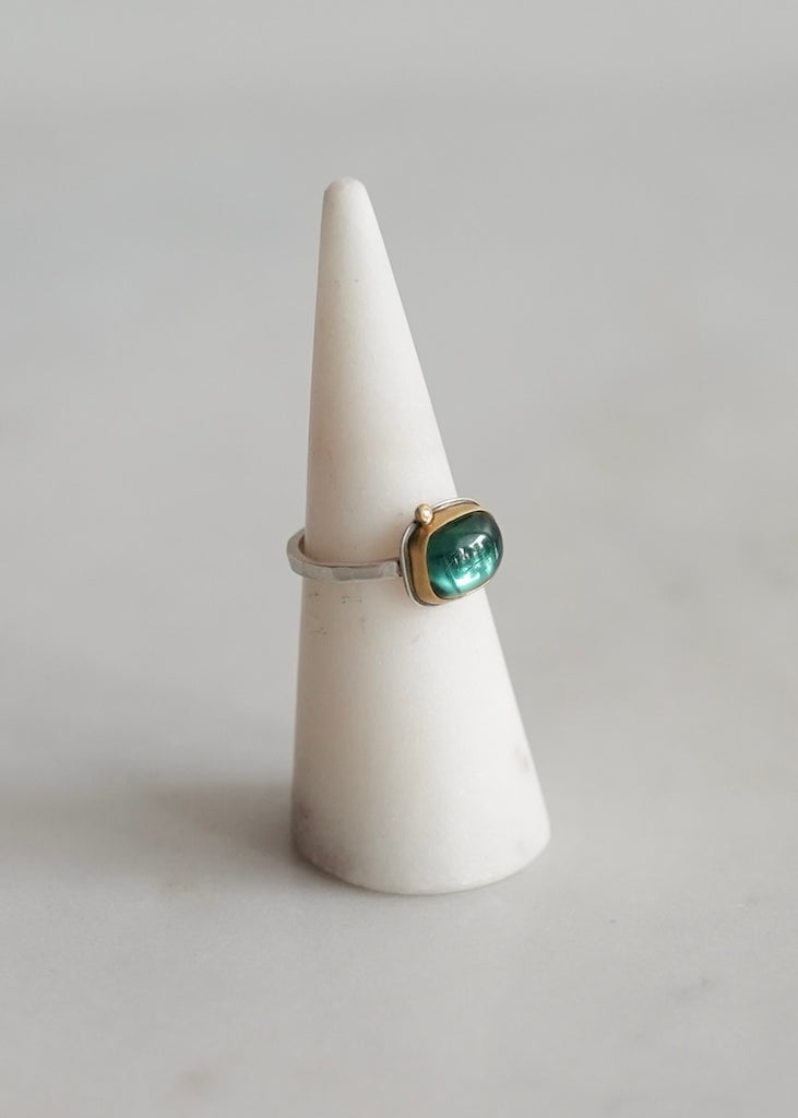 Ananda Khalsa | Small Blue Green Tourmaline Ring