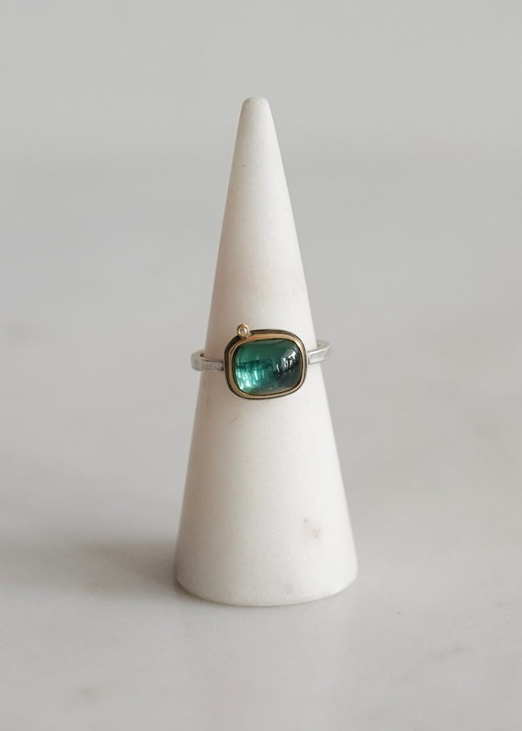 Ananda Khalsa | Small Blue Green Tourmaline Ring