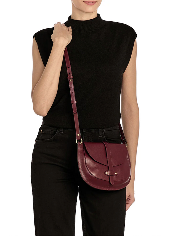 Archivio Saddle Crossbody Bag Black Cherry