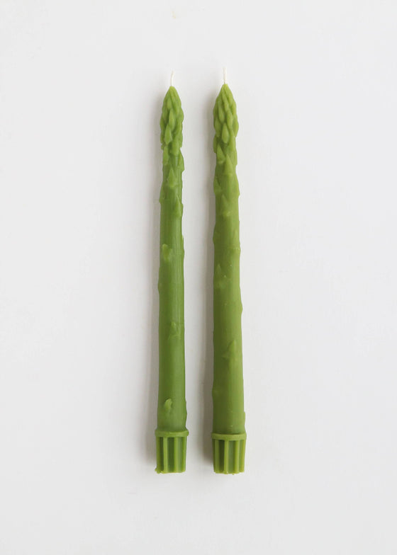 Artifaqt | Asparagus Beeswax Taper Candles (Pair)