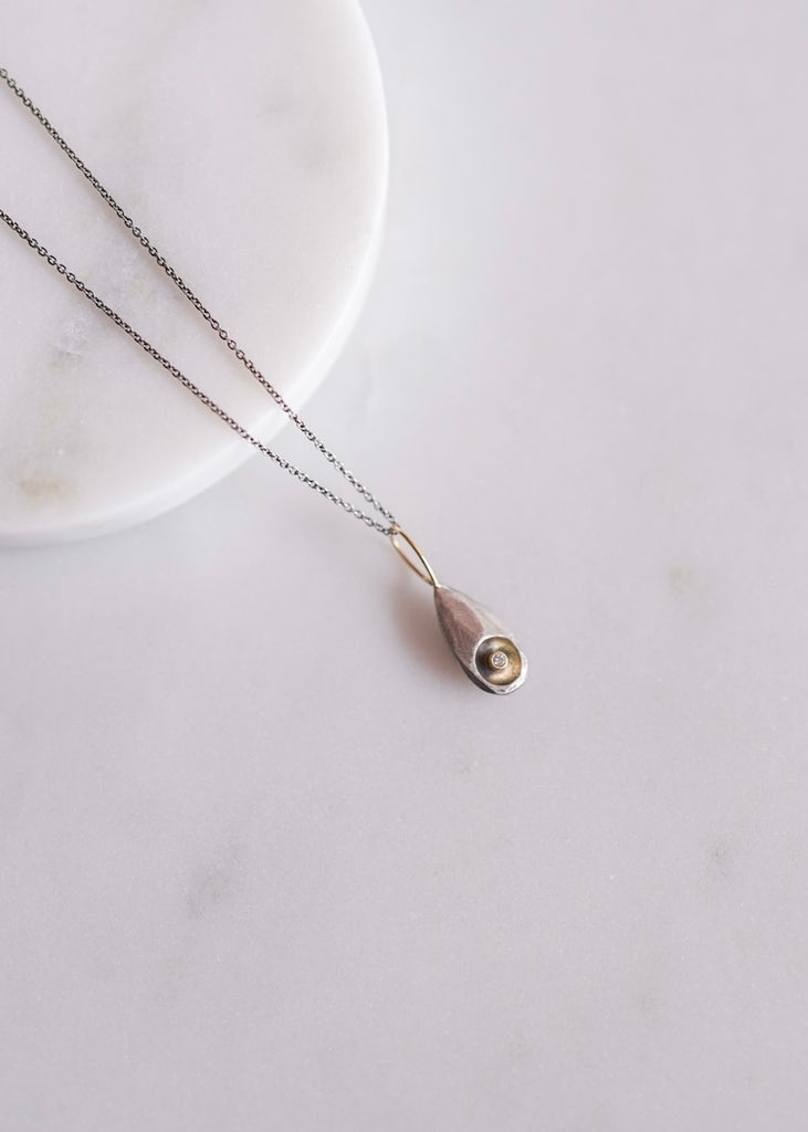 Austin Titus | 18k Oxidized Silver + Diamond Necklace