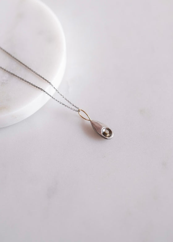 Austin Titus | 18k Oxidized Silver + Diamond Necklace