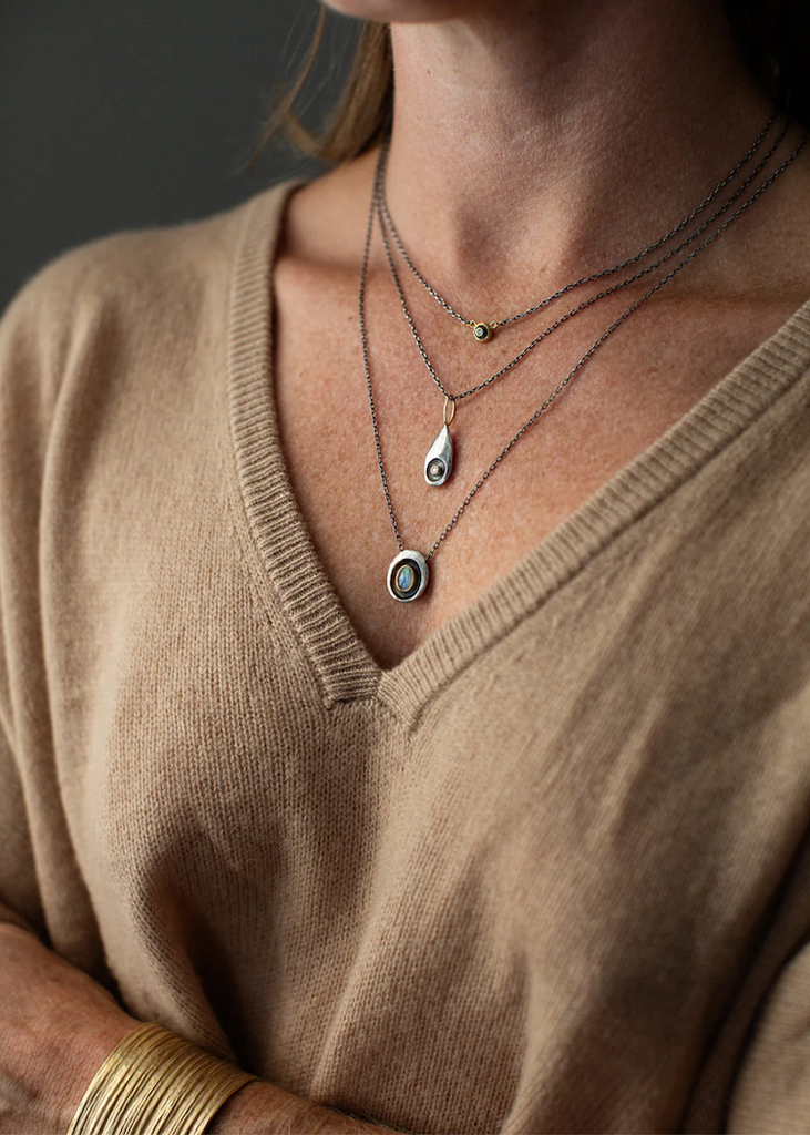 Austin Titus | 18k Oxidized Silver + Diamond Necklace