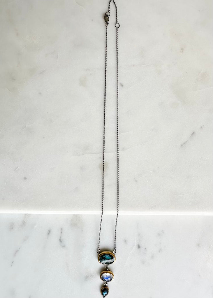 Austin Titus | Blue Kyanite + Moonstone + Labradorite Necklace