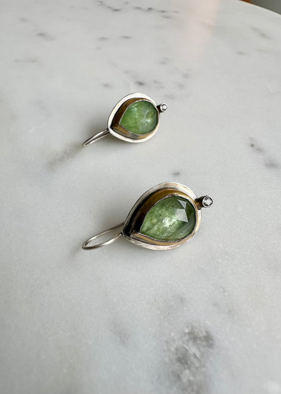 Austin Titus | Green Kyanite + Diamond Earring