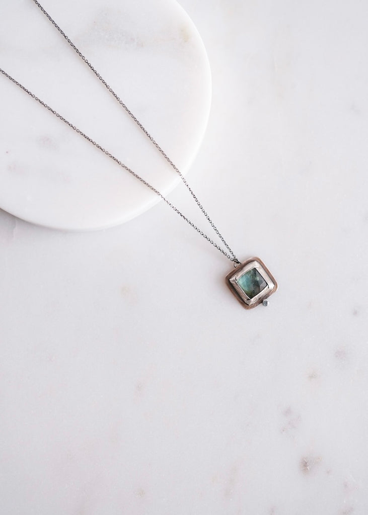 Austin Titus | Green Kyanite + Zircon Necklace