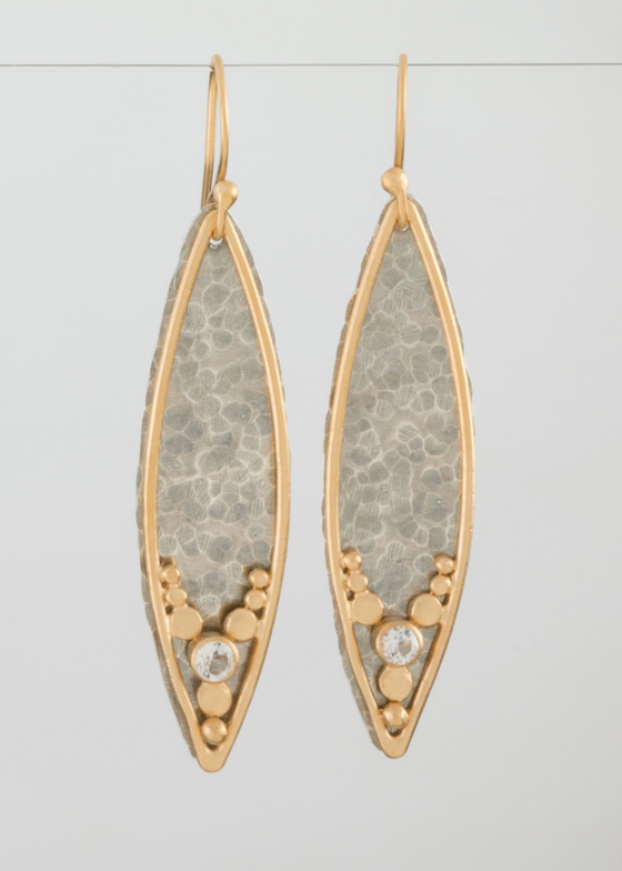 Austin Titus | Leaves Earrings | White Topaz