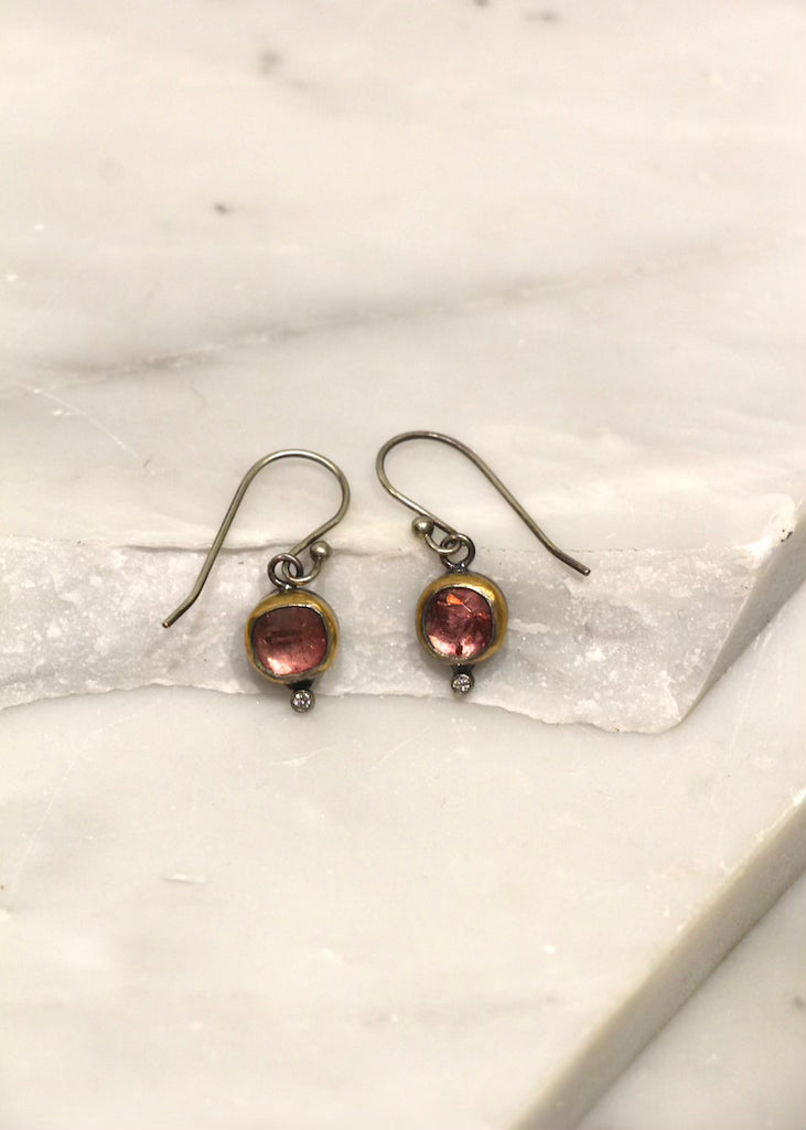 Austin Titus | Pink Tourmaline + Diamond Earring