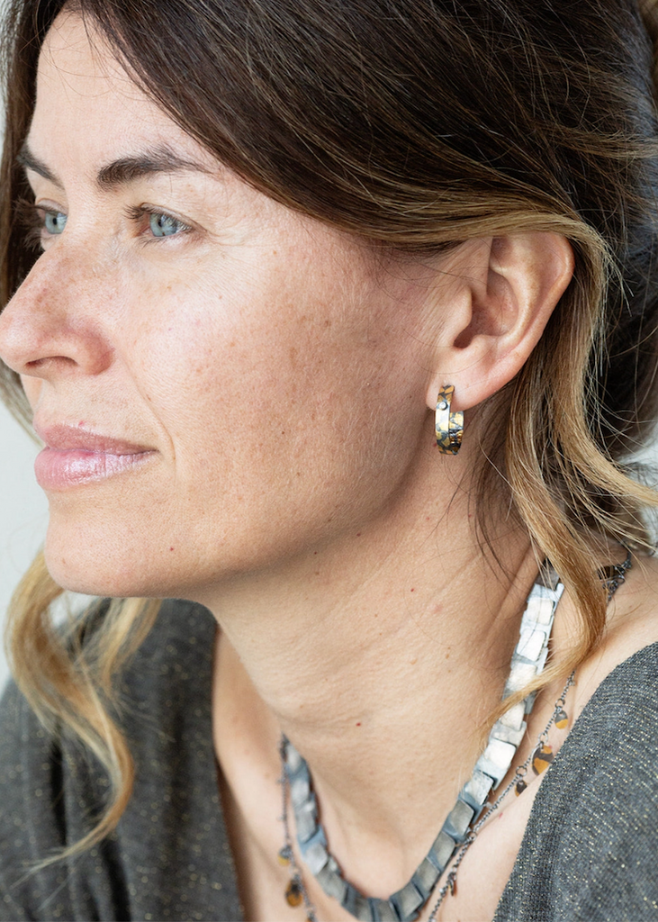 Austin Titus | Speckled Hoop Earrings | Diamond