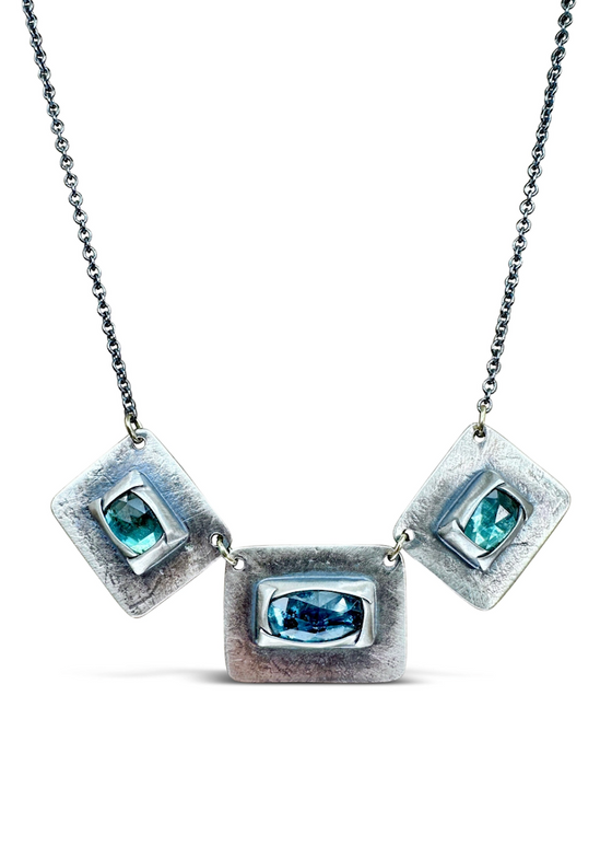Austin Titus | Three Link Necklace | Blue & Green Kyanite