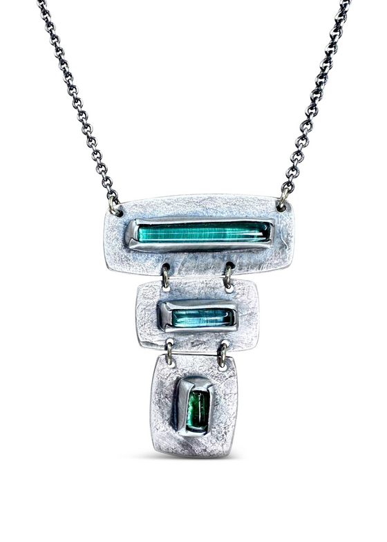 Austin Titus | Tiered Link Necklace | Green Tourmaline
