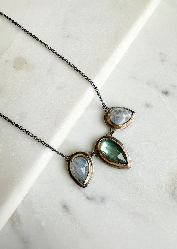 Austin Titus | Moonstone + Aqua Kyanite Necklace