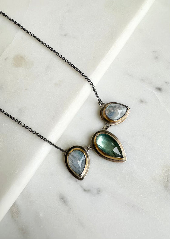 Austin Titus | Moonstone + Aqua Kyanite Necklace