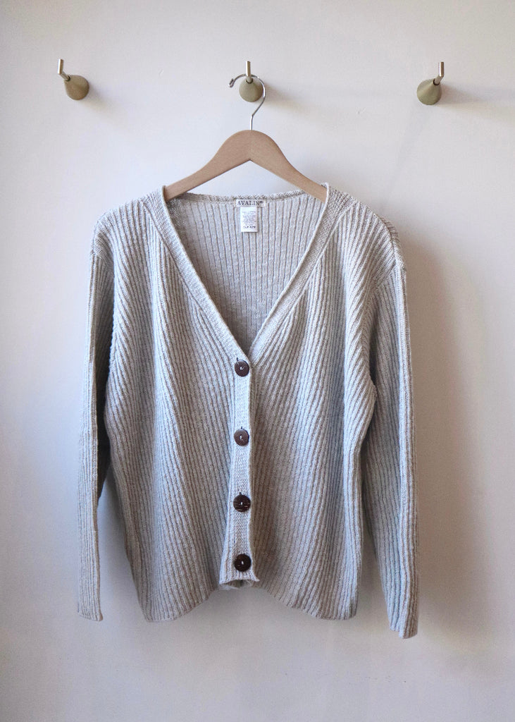 Avalin | Ribbed 4 Button Cardigan | Desert