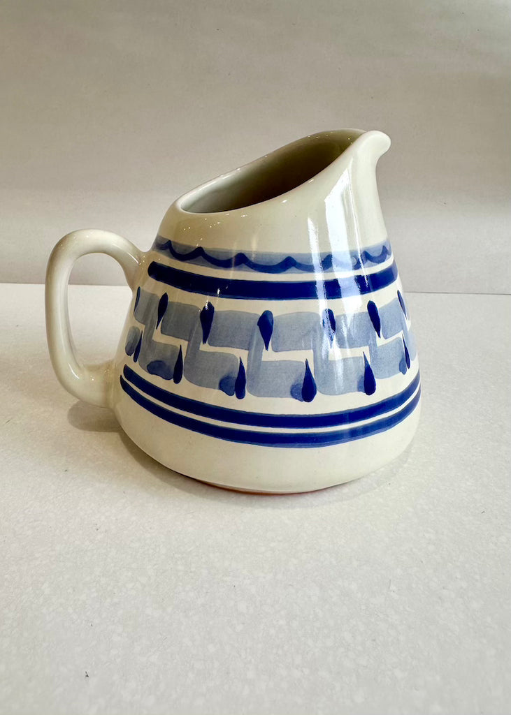 Milk Pitcher Blue White